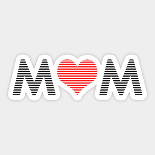 Mom - heart - love - mother - red. Sticker